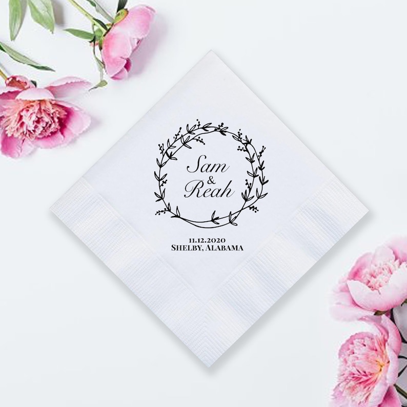 Custom Wedding Napkins Personalized Wedding Napkins Custom Etsy