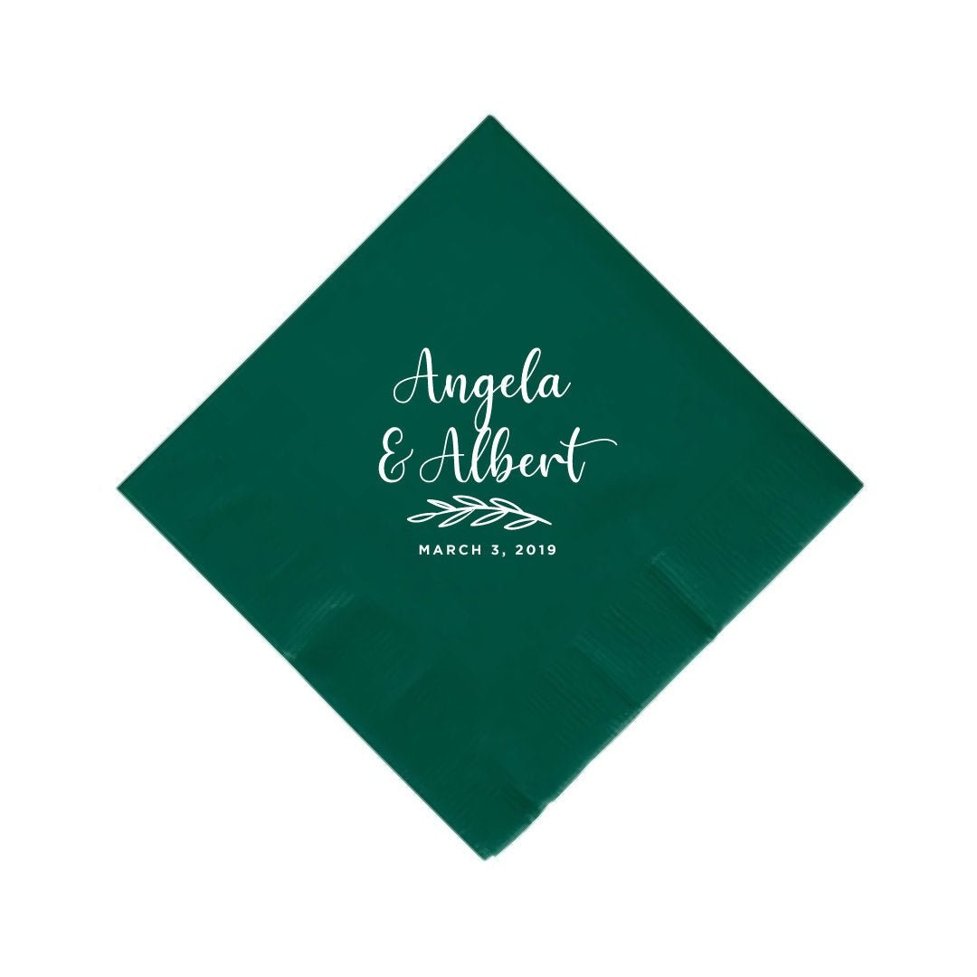 Custom Wedding Napkins Personalized Wedding Napkins Custom Etsy