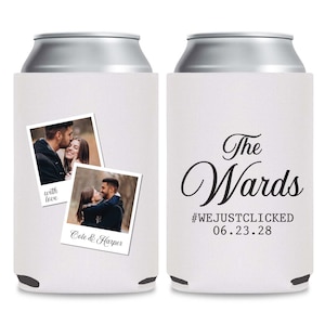 We Just Clicked Full Color Wedding Can Coolers, Personalized Full Color Photos Can Cooler Favors, Customized Can Cooler Wedding Favors (322)