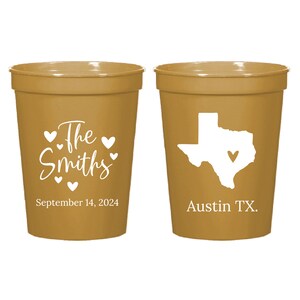 Custom State Wedding Stadium Cups, Personalized Stadium Cups Wedding Favor, Custom Stadium Cups as Favor, Custom Wedding Stadium Cups (256)