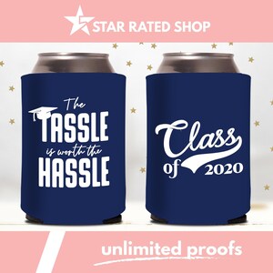 Graduation Party Favors,  Class of 2020, Graduation Custom Coolers, Personalized Favors, Custom Can Cooler, Graduation Party Can Cooler (fp)