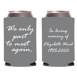 In Loving Memory Funeral Can Cooler Favors, Custom Can Coolers for Funerals, Funeral Can Cooler, Customized Memorial Can Cooler Favors (FS9)