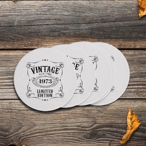 Vintage Birthday Coasters, Coaster for Birthday, Custom Birthday Coasters, Personalized Birthday Coasters, Customized Birthday Coaster (9)