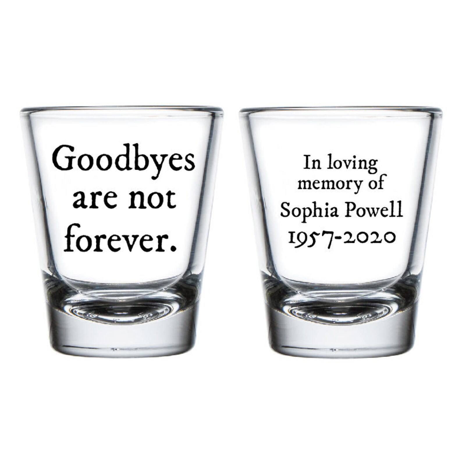 In Loving Memory Shot Glass Personalized Funeral Shot Glass Etsy