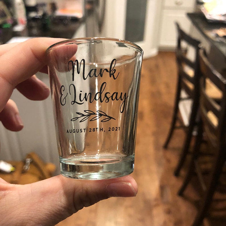 Wedding Shot Glass Favors Personalized Wedding Shot Glass Etsy