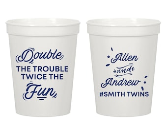 Twins Baby Shower Stadium Cups, Customized Baby Shower Stadium Cup Favor, Customized Twins Baby Shower Stadium Cup Favors, Stadium Cup (137)
