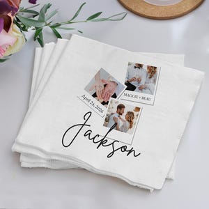 Personalized Full Color Photos Paper Napkin Favors, Customized Napkin Wedding Favors, Customized Full Color Wedding Paper Napkin Favor (271)
