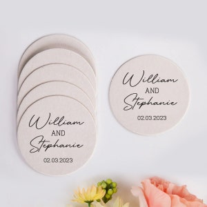 Wedding Favor Coasters, Wedding Drink Coaster, Wedding Reception Coaster Favors, Personalized Wedding Coasters, Custom Wedding Coasters (90)