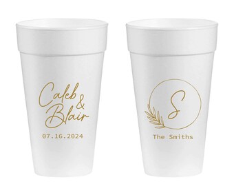 Vasos de espuma de 20 oz para bodas, recuerdos de boda personalizados en vasos de espuma de 20 oz, recuerdos de boda personalizados en vasos de espuma de 20 oz (66 unidades)