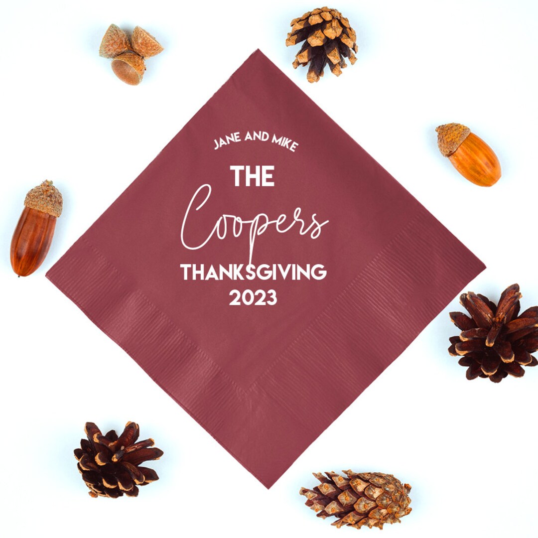 Customized Thanksgiving Paper Napkins, Table Napkins for Thanksgiving