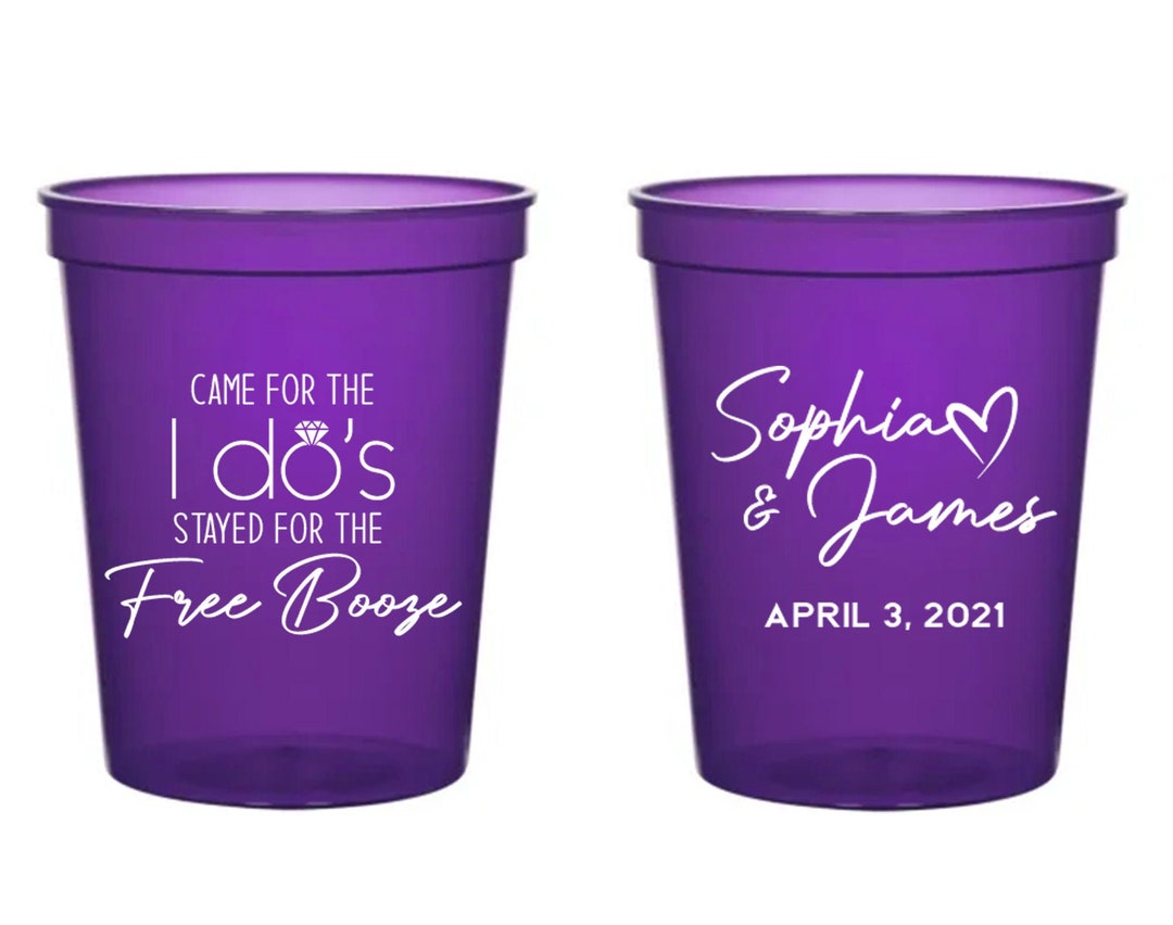 Personalized Favors Wedding Stadium Cups, Customized Wedding Stadium