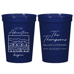 Let The Adventure Begin Stadium Cups, Wedding Stadium Cups, Wedding Plastic Cups, Wedding Stadium Cup Favors, Custom Wedding Cup Favors (88)