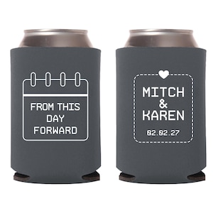 From This Day Forward Wedding Can Coolers, Personalized Can Cooler Wedding Favors, Customized Wedding Can Coolers, Custom Beer Huggers (319)