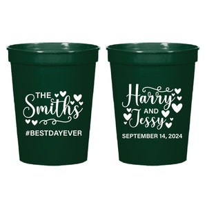 Hashtag Custom Stadium Cups, Customized Wedding Beverages Stadium Cups as Favors, Personalized Stadium Cup Wedding as Favors and Gifts (263)