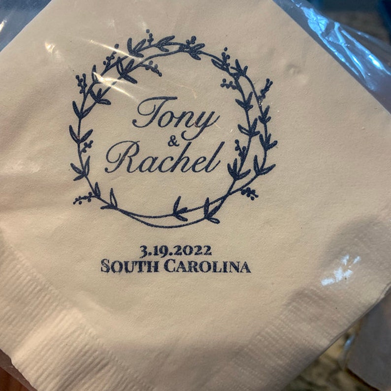 Custom Wedding Napkins Personalized Wedding Napkins Custom Etsy