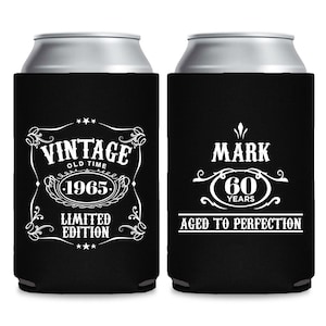 Custom Birthday Can Coolers, Custom Birthday Beer Huggers, Personalized Birthday Can Coolers, 50th Birthday Can Coolers, 50th Bday Favor (9)