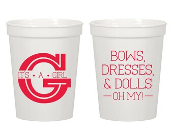 Gender Reveal Stadium Cups, Baby Shower Stadium Cup, Custom Baby Shower Plastic Cups Favor, Personalized Baby Shower Stadium Cup Favor (164)