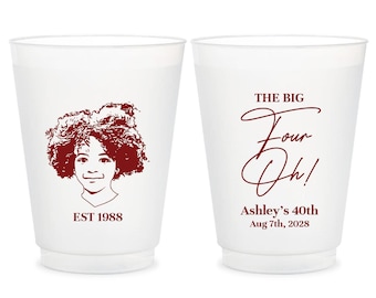 40th Birthday Frosted Cups, Custom 40th Birthday Frosted Cup Favors, 40th Frosted Cup Birthday Favor, Custom 40th Birthday Frosted Cup (290)