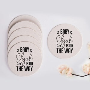 Baby Is On The Way Coasters, Personalized Coasters, Baby Shower Coasters, Baby Shower Personalized Coasters, Baby Shower Party Favors (139)