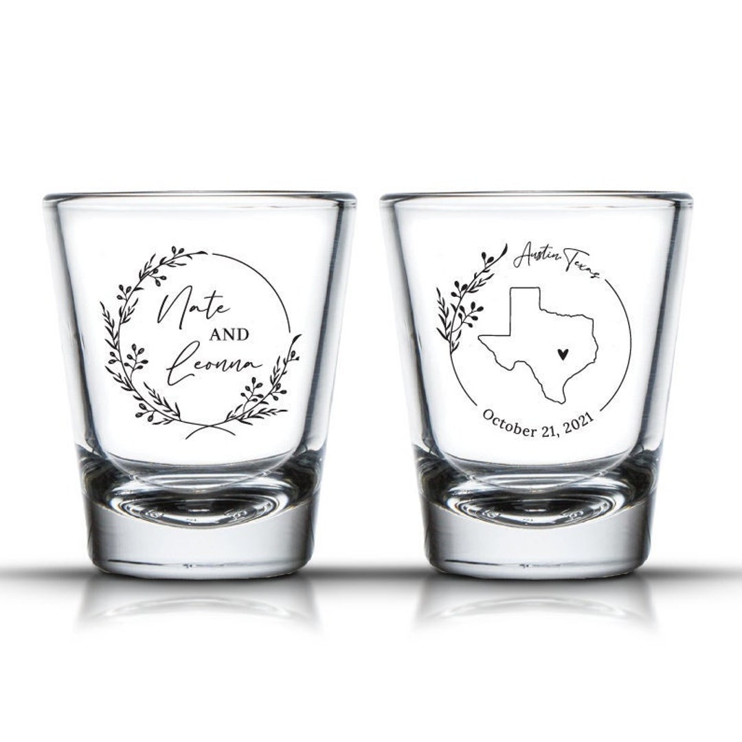 Texas State Shot Glasses, Any State Wedding Shot Glasses, Custom State