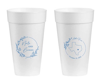 Custom State Wedding 20oz Foam Cups, Custom 20oz Foam Cup Wedding Favors, Personalized Wedding Foam Cup, Custom Foam Cups Wedding Favor (68)