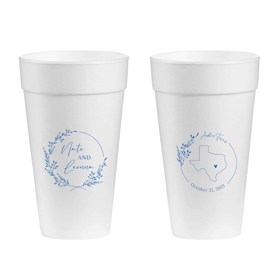 Custom State Wedding 20oz Foam Cups Custom 20oz Foam Cup 