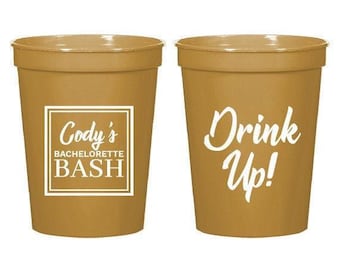 Drink Up Bachelorette Party Stadium Cups, Bachelorette Bash Stadium Cup Favor, Custom Bachelorette Bash Plastic Cup, Stadium Cup Favor (202)