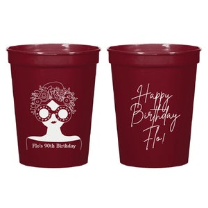 Personalized Birthday Stadium Cup for Her, Custom Stadium Cup, Birthday Stadium Cup, Stadium Cup for Guests, Party Stadium Cup Favors (264)