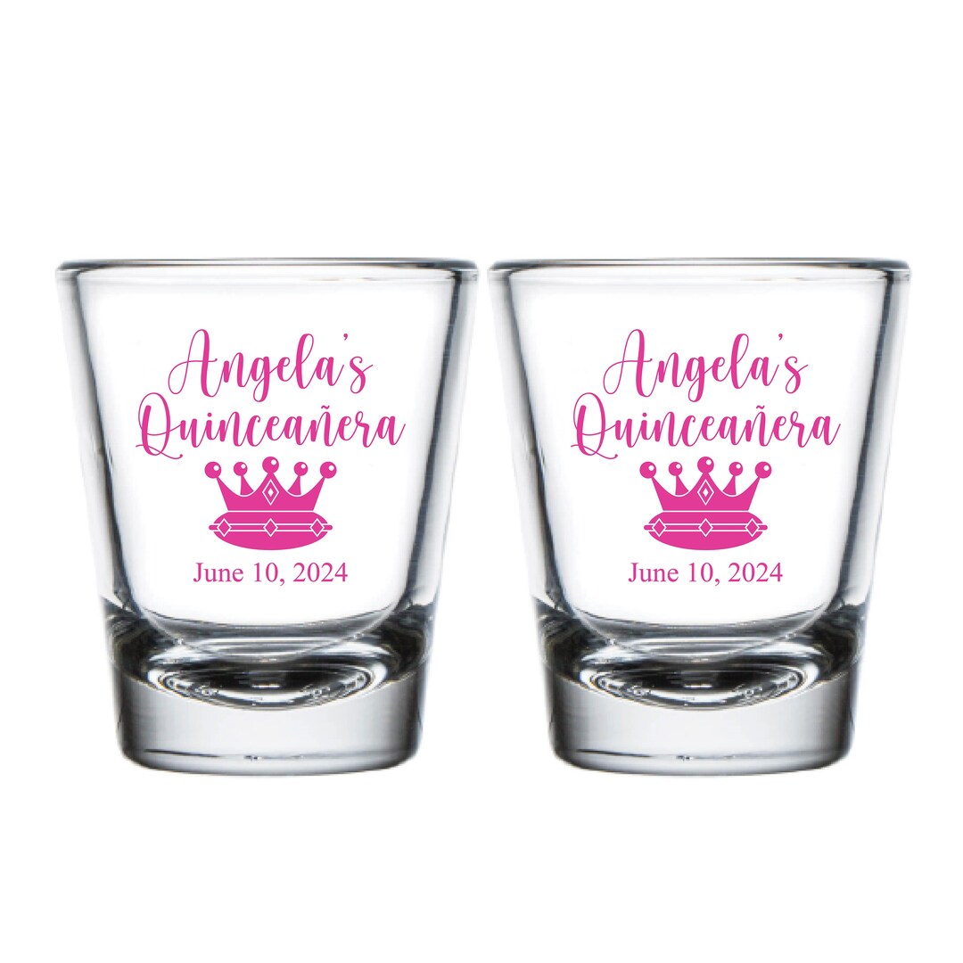 Quinceañera Shot Glasses, Personalized Quinceañera Shot Glass
