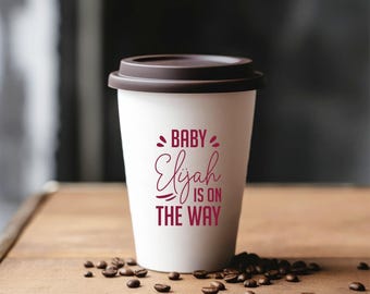 Custom Cups for Baby Showers, Personalized Disposable Cupware, Bespoke Coffee Cups, Custom Baby Shower Coffee Cups, Custom Shower Cups (139)