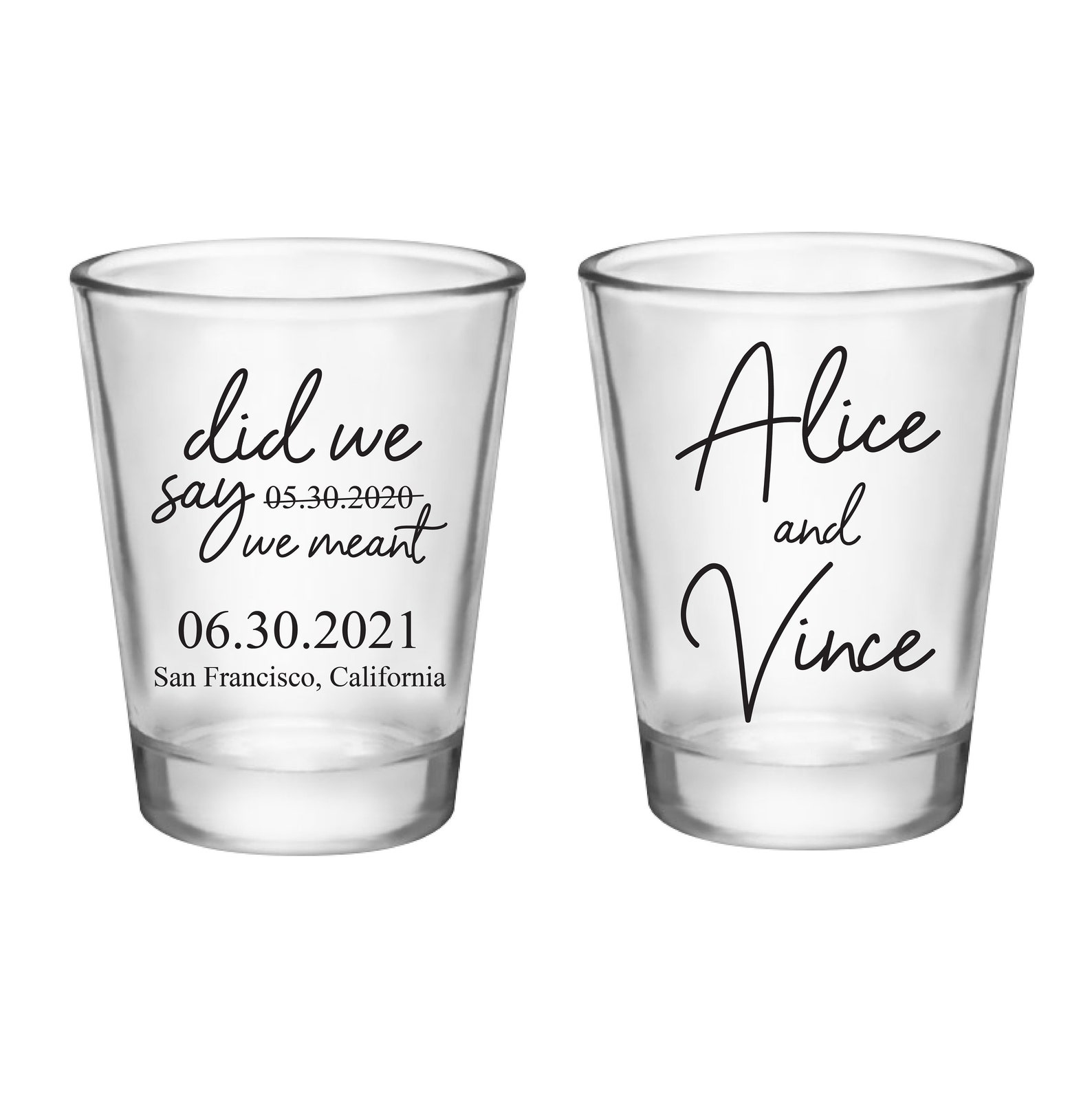 Wedding Shot Glasses Custom Wedding Favor Shot Glasses Etsy
