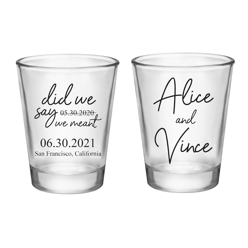 Wedding Shot Glasses Custom Wedding Favor Shot Glasses Etsy