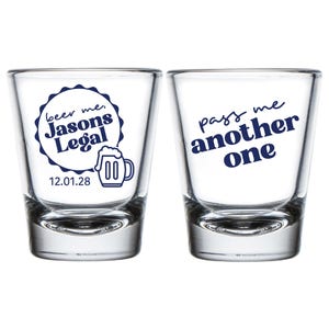 Beer Me Shot Glass Favors, Pass Me Another One Birthday Shot Glass Favor, Personalized Birthday Shot Glass, Custom Birthday Shot Glass (348)