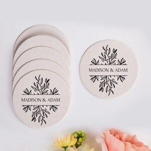 Wedding Drink Coaster, Wedding Favor Coasters, Custom Wedding Coasters, Wedding Reception Coaster Favors, Personalized Wedding Coasters (75)