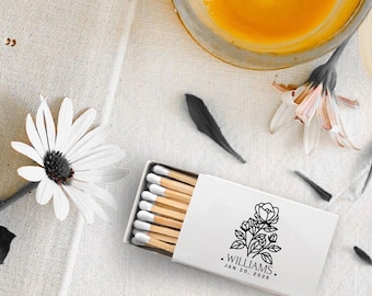 Customized Wedding Matchbox Gifts, Personalized White Match Head Wedding Favors, Personalized Wedding Matchbox, Custom Wedding Matchbox (75)