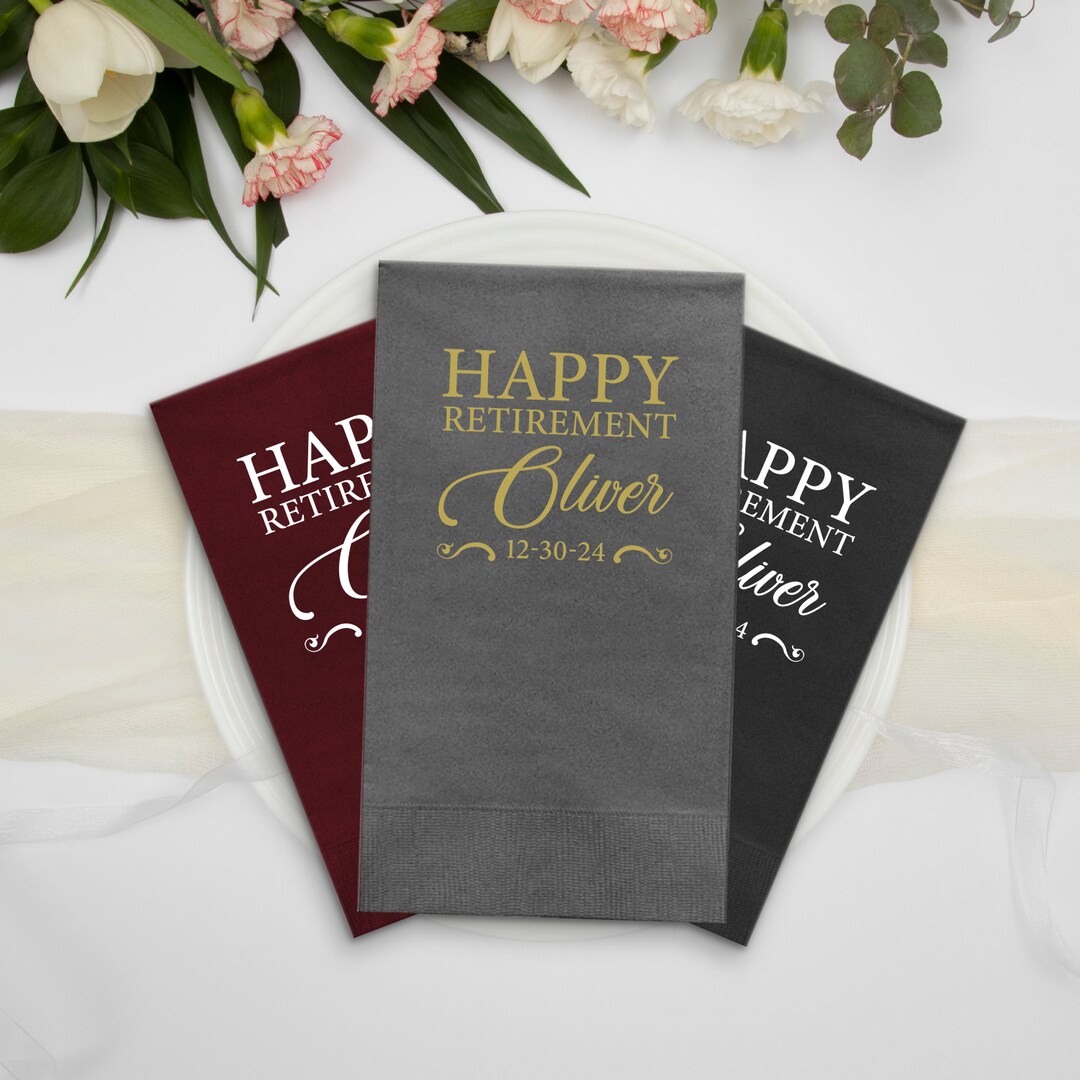 Unique Wedding Towel Napkin Favors, Personalized Guest Napkins for Wedding Reception, Foil