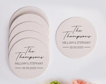 Wedding Favor Coasters, Personalized Wedding Coasters, Wedding Drink Coaster, Wedding Reception Coaster Favors, Custom Wedding Coasters (88)