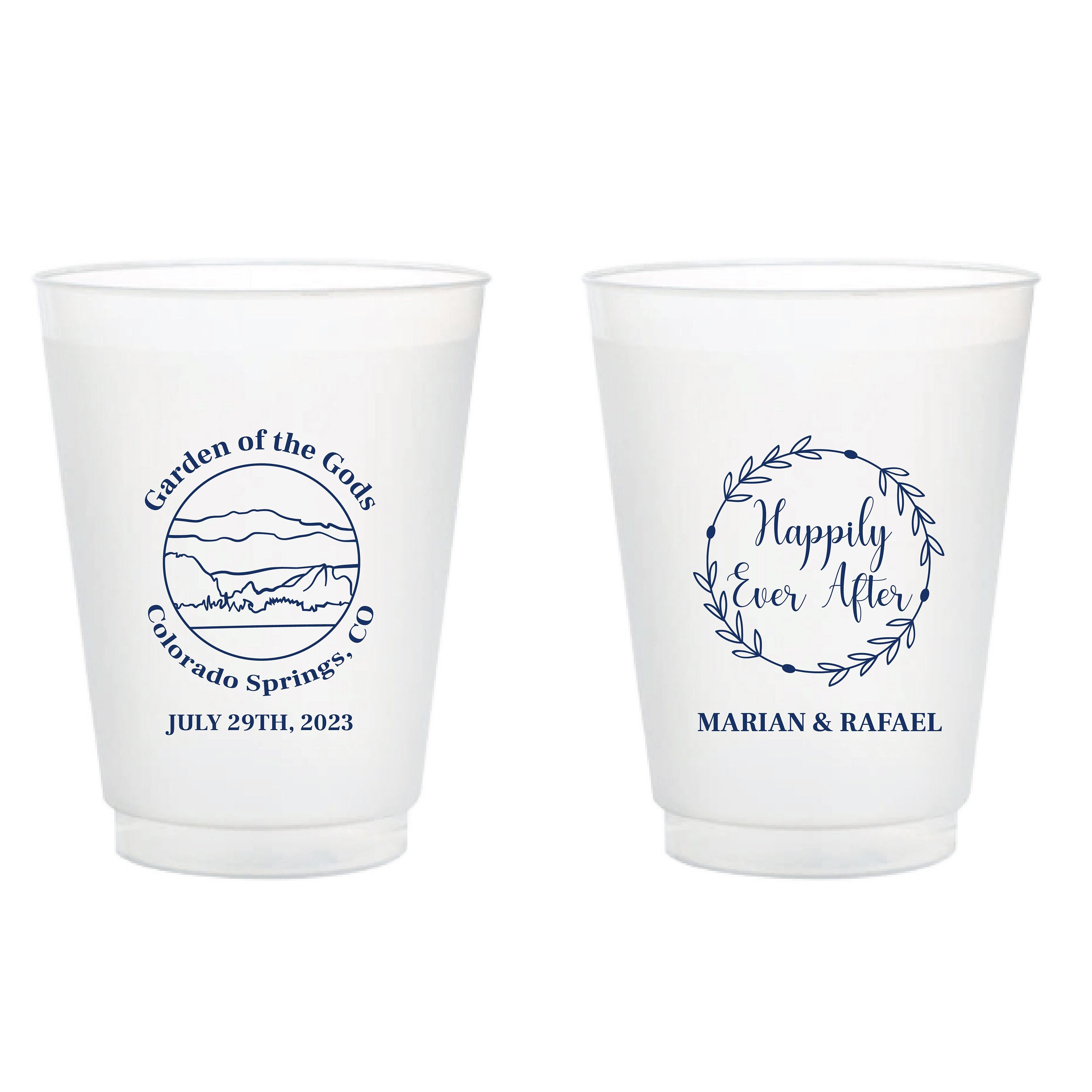 Custom 14 oz Clear Plastic Cups with Printed Logo