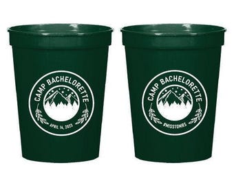 Camp Bachelorette Stadium Cup Favors, Personalized Camp Bachelorette Plastic Cups, Bachelorette Stadium Cup Favors, Plastic Cup Favors (204)