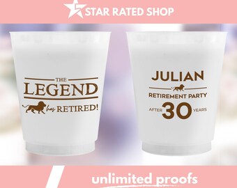Retirement Frosted Cups, Retirement Party Cups, Customized Party Cup, Custom Retirement Party Cups, Retirement Party Frosted Cups Favor (eu)