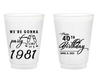 女の子の誕生日用フロストカップ、30個のAFバースデーフロストカップ 