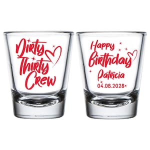 Personalized Favors Birthday Shot Glass, 30th Birthday Shot Glasses, Birthday Shot Glass Favors, Customized Birthday Party Shot Glasses (40)