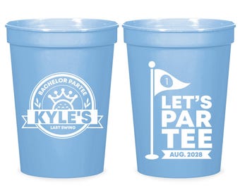 Bachelor Party Stadium Cup Favors, Bachelor Par-Tee Last Swing Custom Stadium Cup Favors, Let's Par-Tee Personalized Plastic Cup Favor (152)