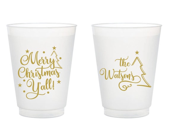 Happy Holidays Frosted Plastic Cups, Christmas Holiday Cups, Holiday Party Plastic  Cup for Beer, Christmas Party Favors, Christmas Cup 125 