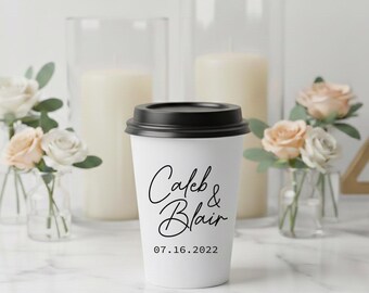 Custom Wedding Coffee Cups, Personalized Wedding Coffee Cups, Customized Wedding Coffee Cup, Disposable Coffee Bar Customized Paper Cup (66)