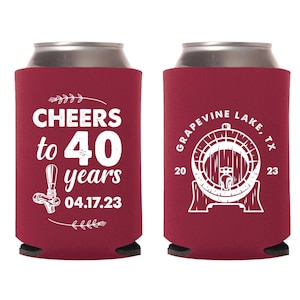 40. Geburtstag Party Dosenkühler Gastgeschenke, 40. Geburtstag Bier Hugger, kundenspezifische Geburtstags-Dosenkühler, personalisierte Bier Hugger zum Geburtstag (166)