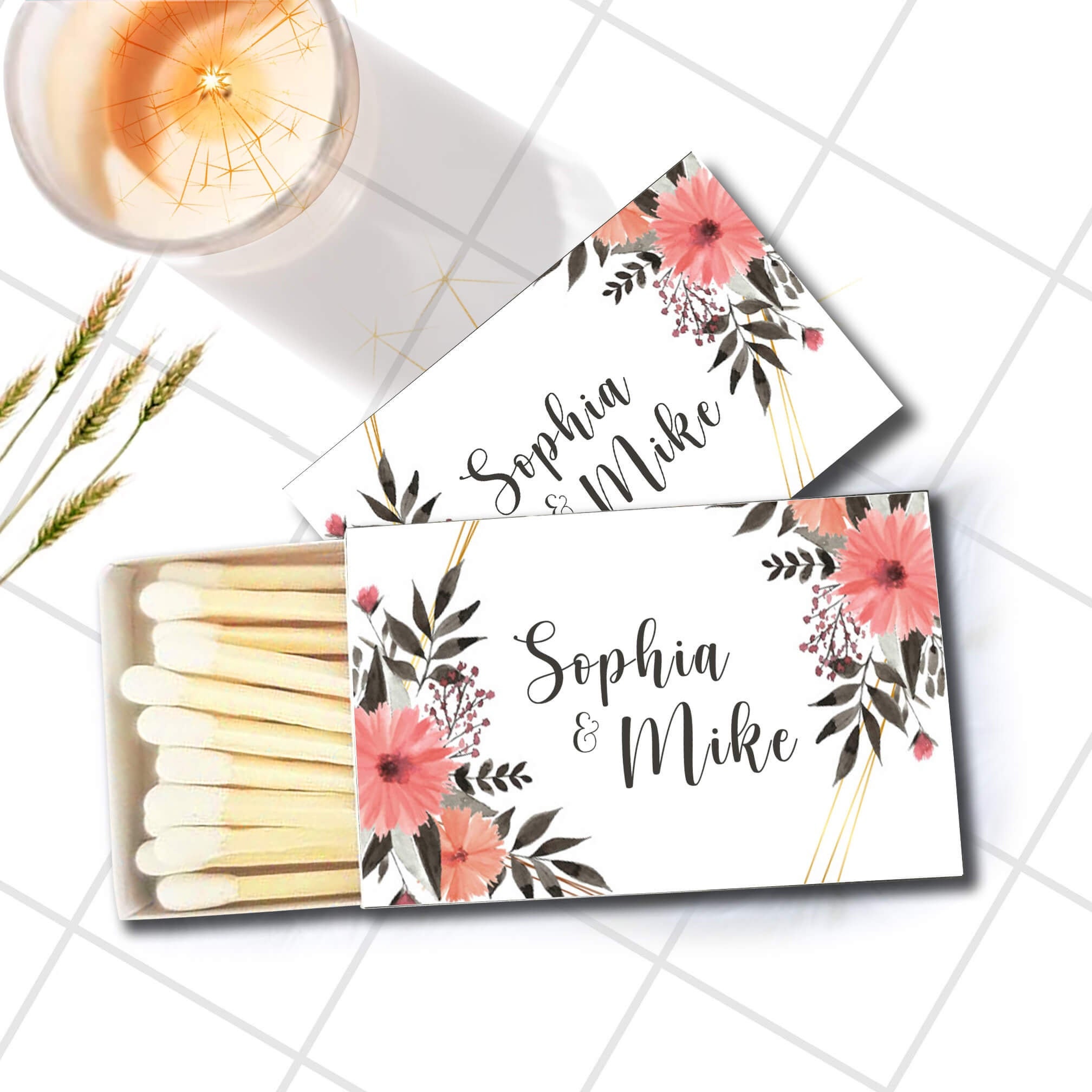 Personalized Wedding Matchbox Favors Custom Printed Wedding Etsy