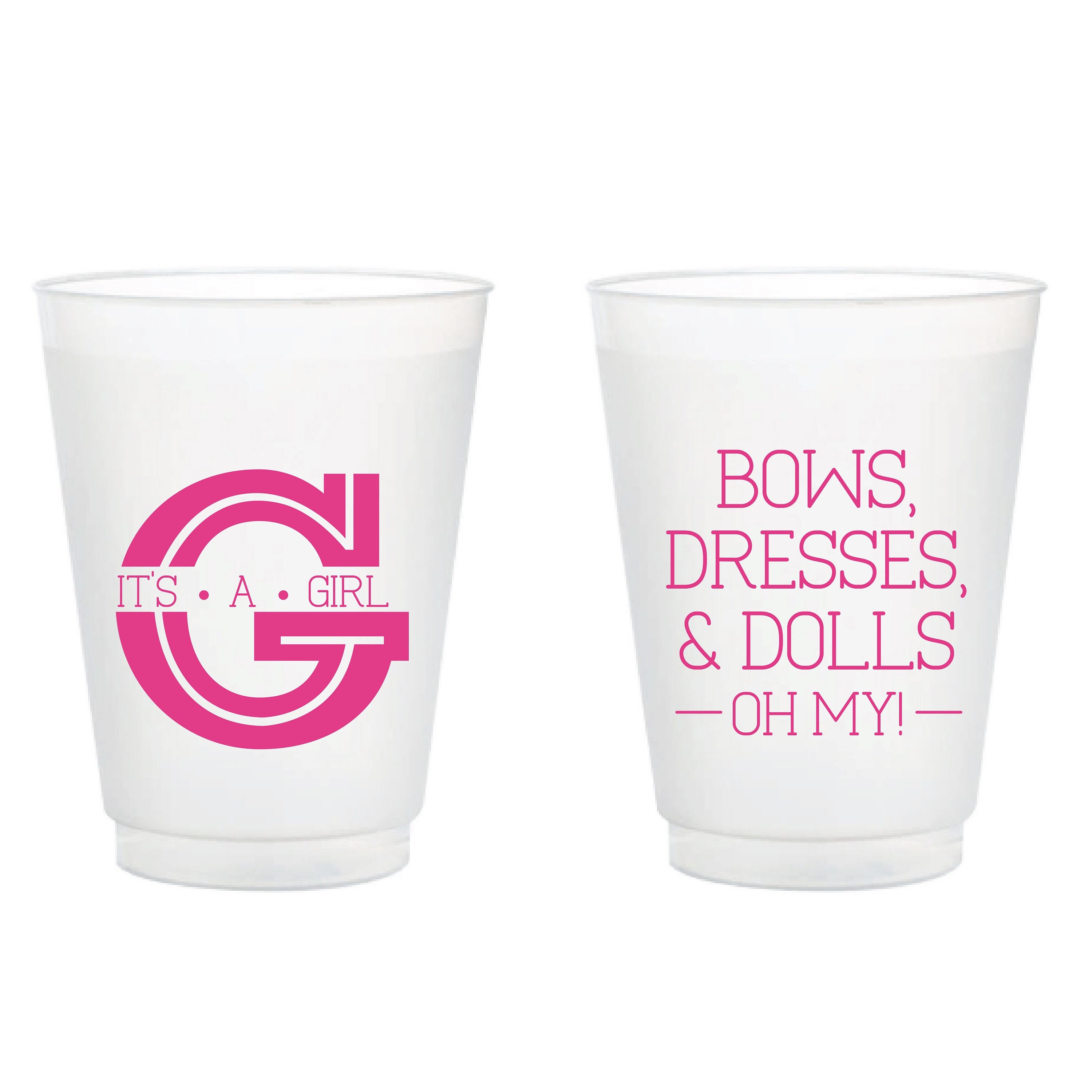 Vasos esmerilados para revelar el género, vaso esmerilado para baby shower,  vasos de plástico personalizados para baby shower, vaso esmerilado