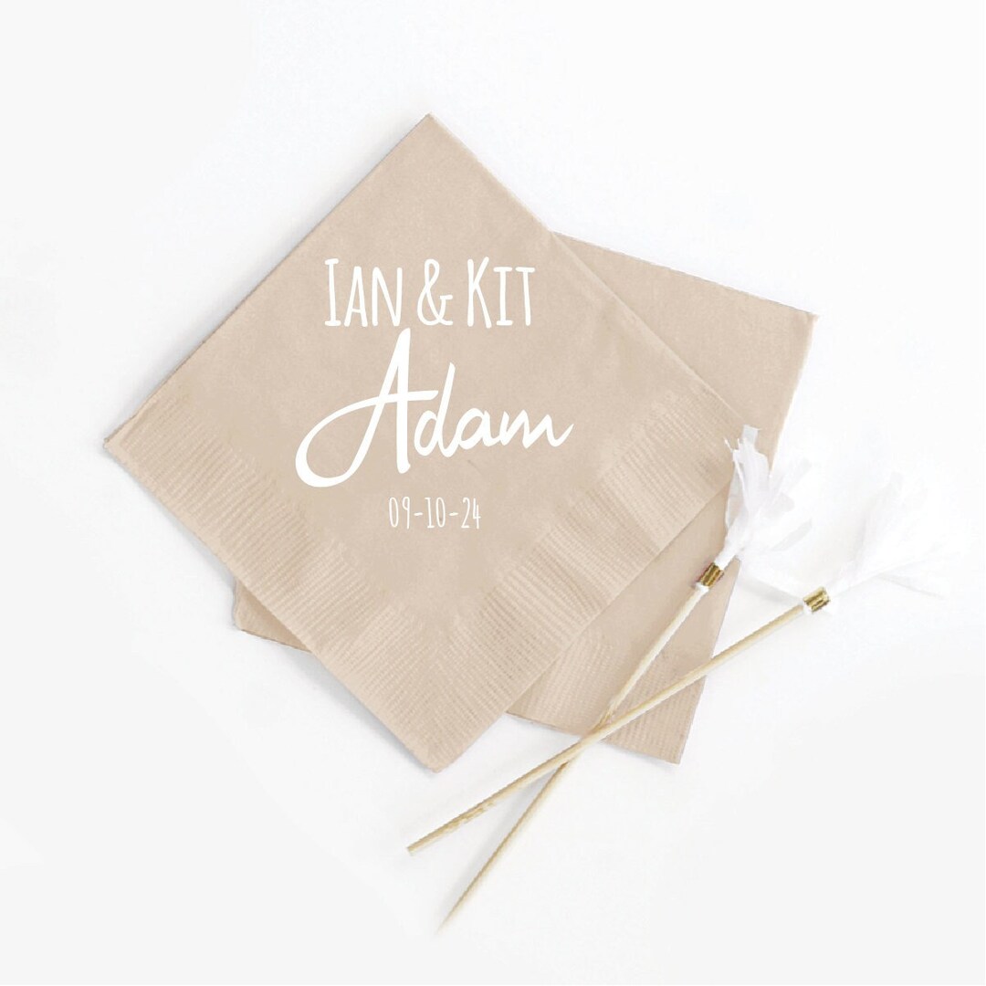 Custom Wedding Napkins, Personalized Paper Napkins for Wedding