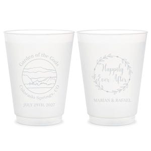 Wedding Venue Frosted Cups, Custom Wedding Venue Frosted Cup Favors, Personalized Wedding Plastic Cup Favors, Personalized Frosted Cup (122)